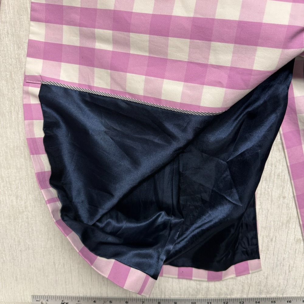 J.Crew Icon Trench Coat Womens 4 Lilac White Gingham Plaid Flirty Cute Party - Picture 13 of 16